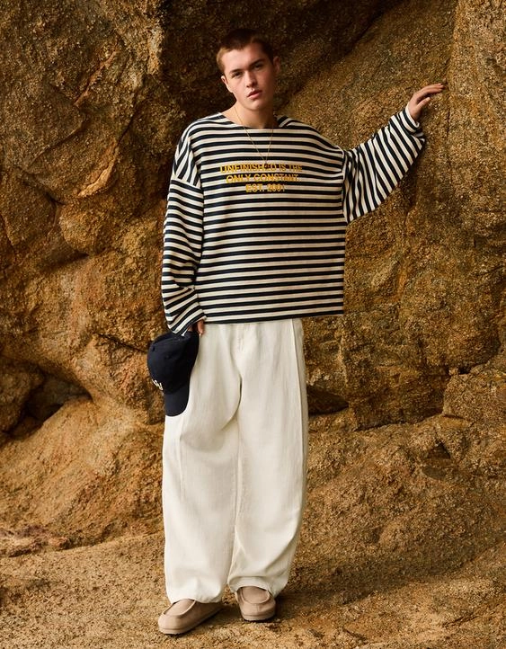 Bershka Объемные брюки изо льна