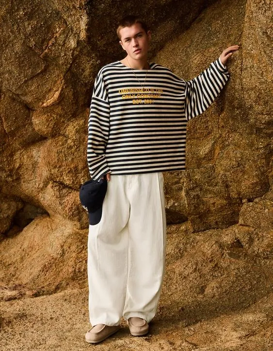 Объемные брюки изо льна- Заказать в России