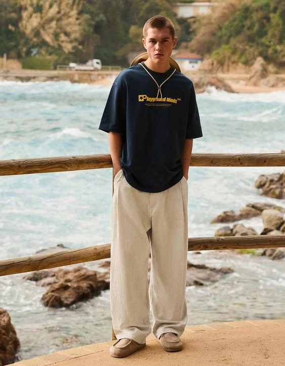 Bershka Объемные брюки изо льна