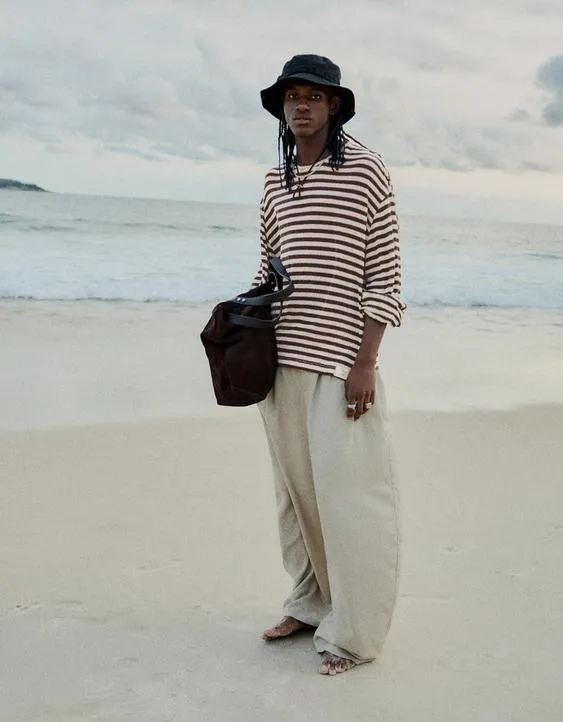 Футболка в полоску с длинными рукавами