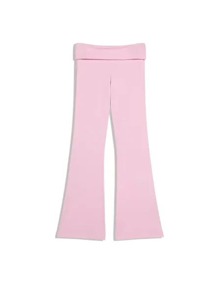 Высокотехнологичные расклешенные брюки с отворотами- Заказать в России