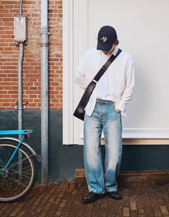 Джинсы barrel с перекрестными пуговицами- Заказать в России