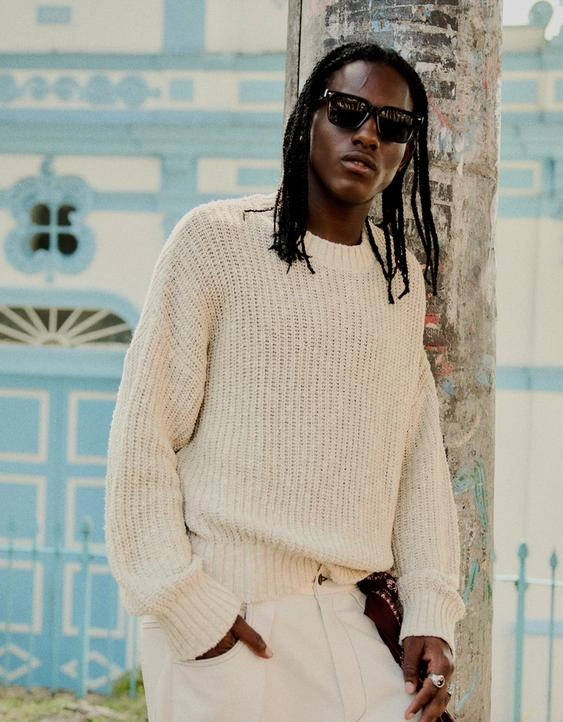 Bershka Укороченный свитер с круглым вырезом