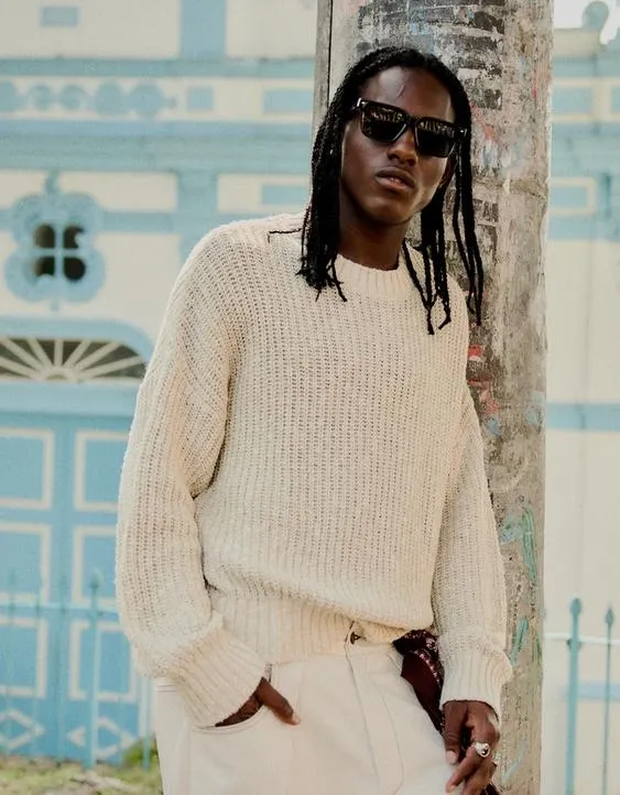 Укороченный свитер с круглым вырезом- Заказать в России