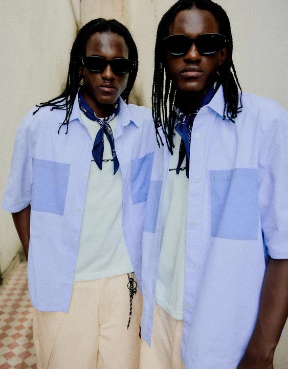 Bershka Рубашка оверсайз в полоску с короткими рукавами