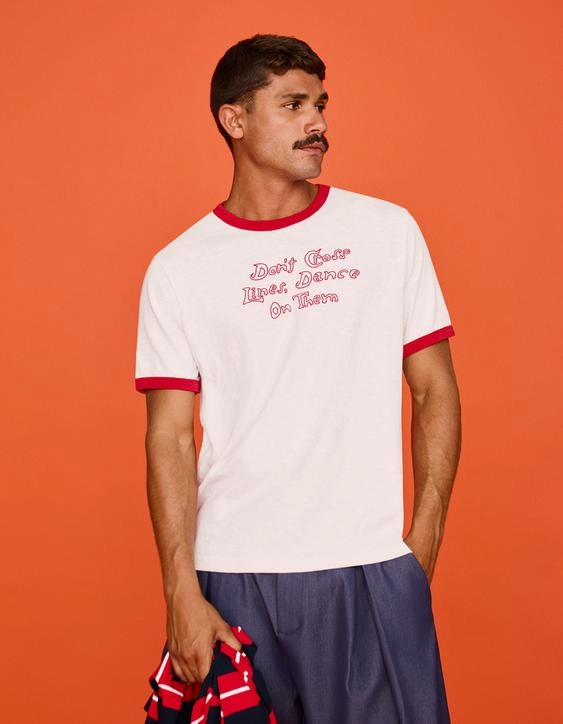 Bershka Футболка с контрастными короткими рукавами