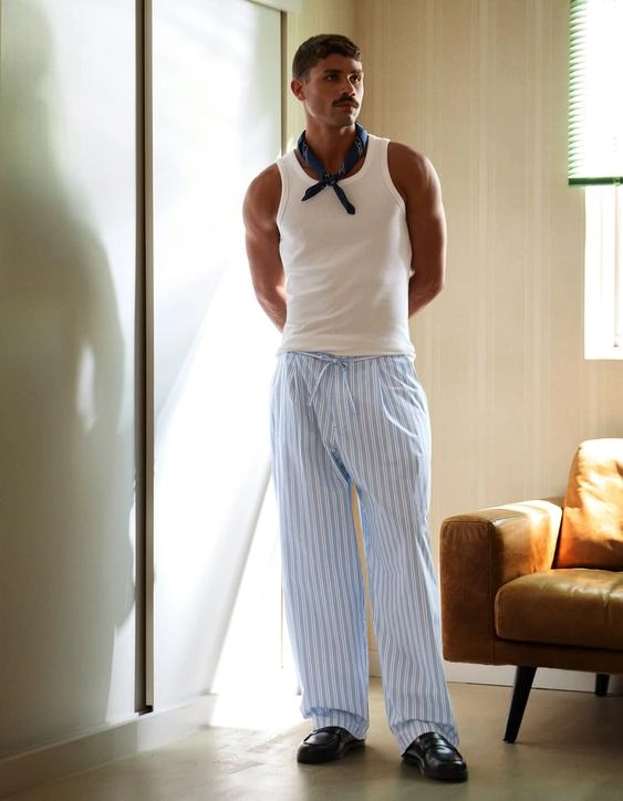 Bershka Объемные брюки свободного кроя в полоску