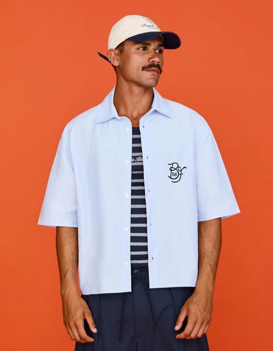 Bershka Рубашка оверсайз с короткими рукавами и вышивкой купить с доставкой.