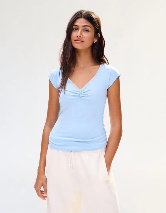 Bershka Футболка с короткими рукавами и сборками купить с доставкой.