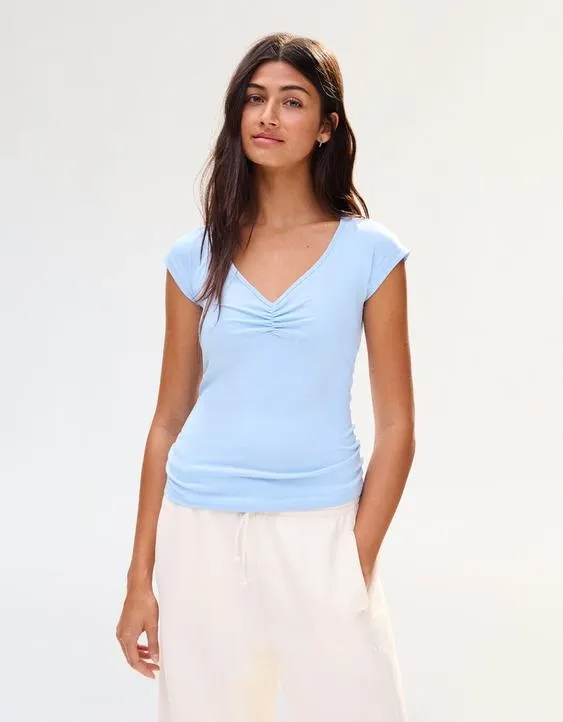 Футболка с короткими рукавами и сборками