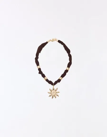 Плетеное ожерелье «Солнце»