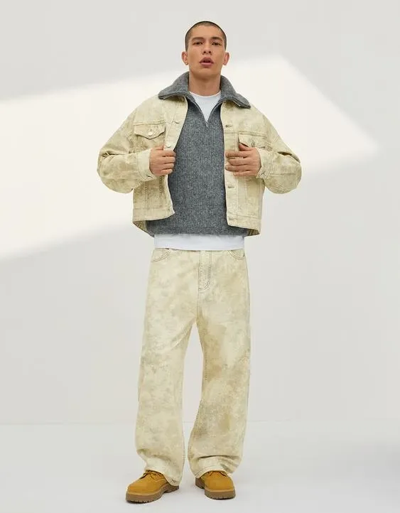 Джинсы barrel с принтом- Заказать в России