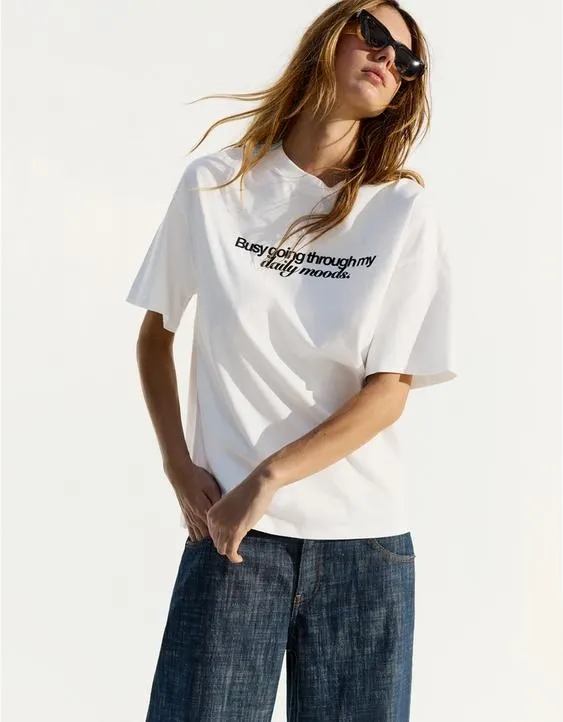 Bershka Футболка с короткими рукавами и принтом