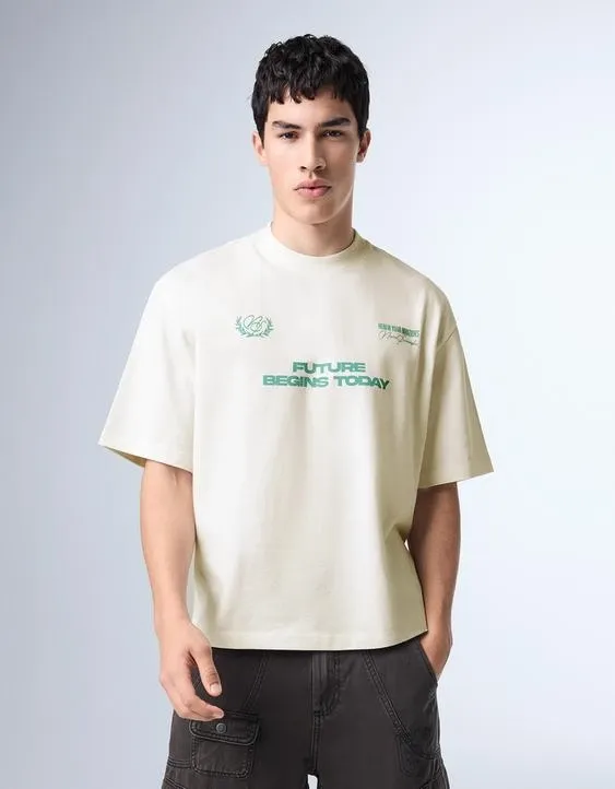 Футболка свободного кроя с принтом