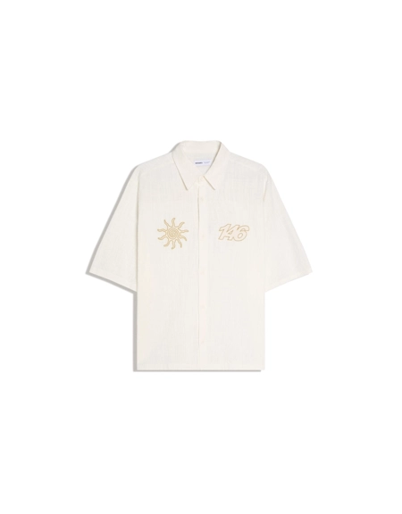 Bershka Рубашка свободного кроя с короткими рукавами и вышивкой купить с доставкой.