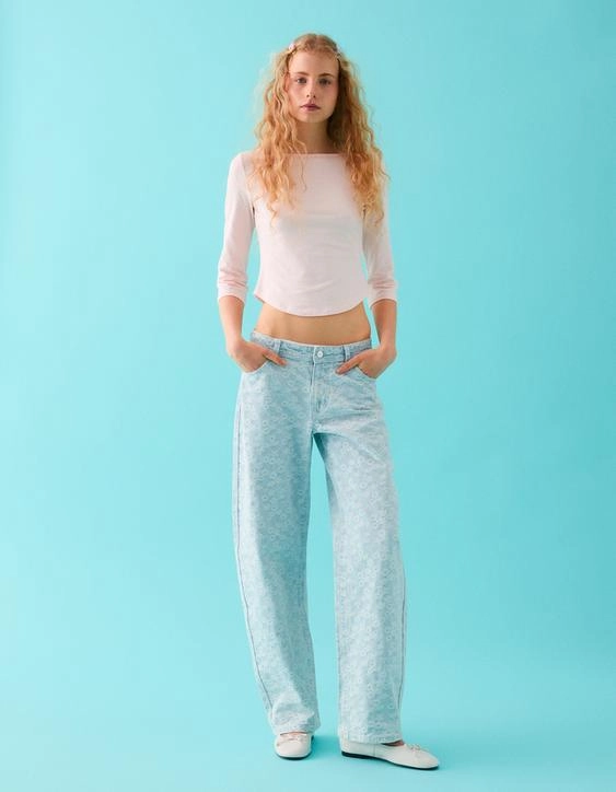 Bershka Джинсы BARREL POLLY POCKET