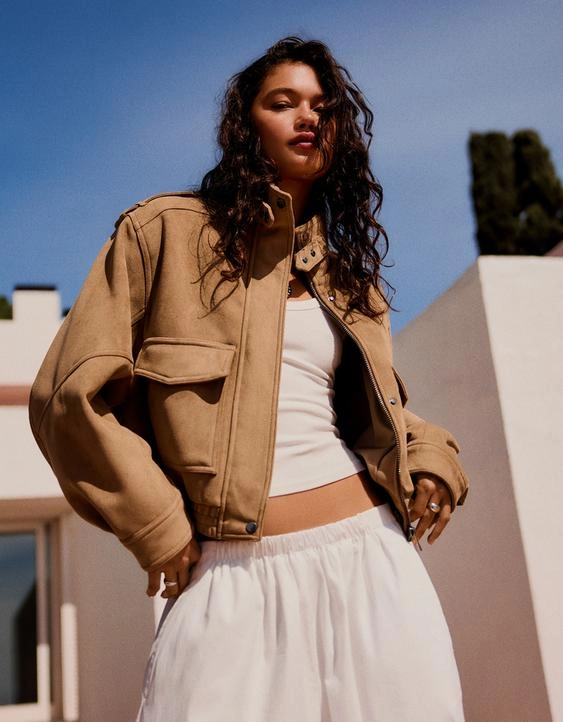 Bershka Куртка из искусственной замши купить с доставкой.