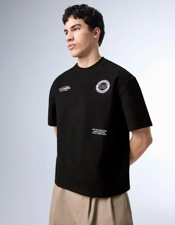 Футболка из мягкой ткани с принтом- Заказать в России