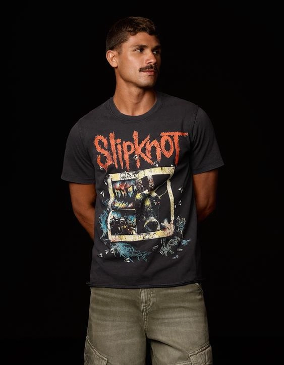 Bershka Футболка классического кроя с короткими рукавами и принтом SLIPKNOT