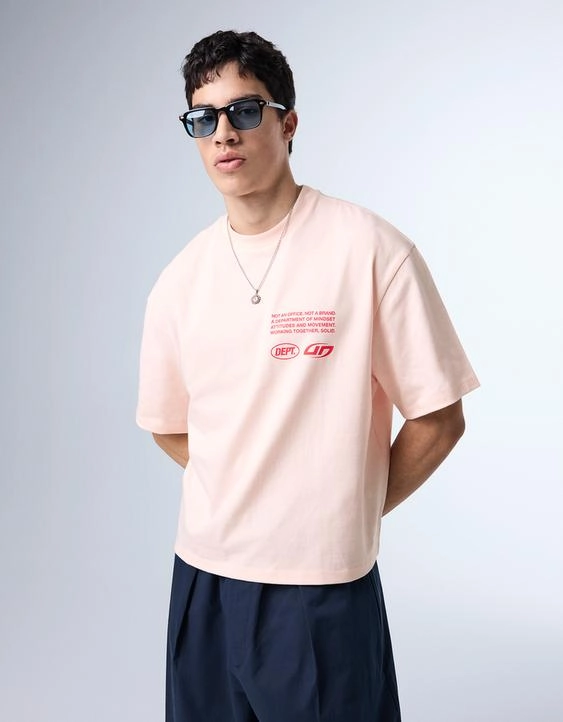 Bershka Футболка геометрического кроя с надписью в уличном стиле