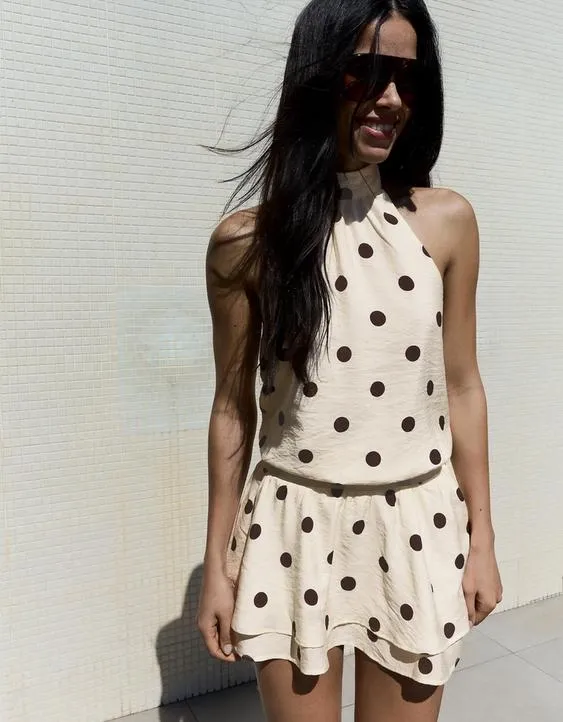 Платье мини с американской проймой