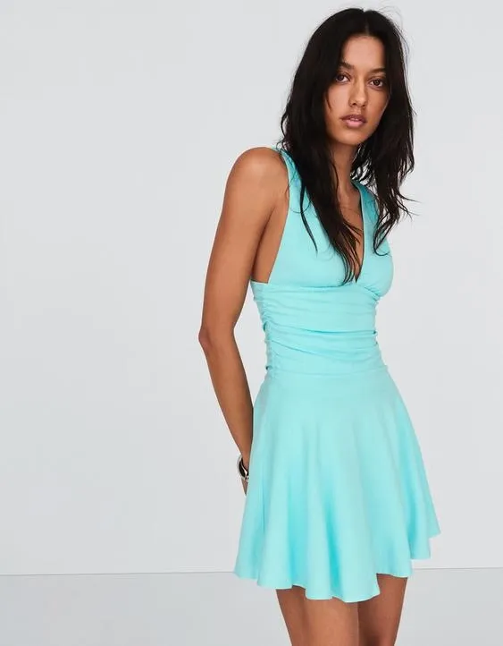 Мини-платье со сборками- Заказать в России