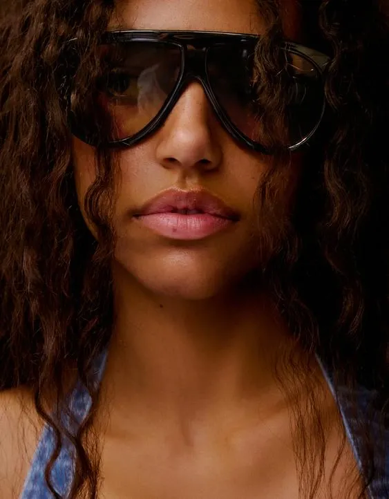 Ретро-солнцезащитные очки в пластиковой оправе- Заказать в России