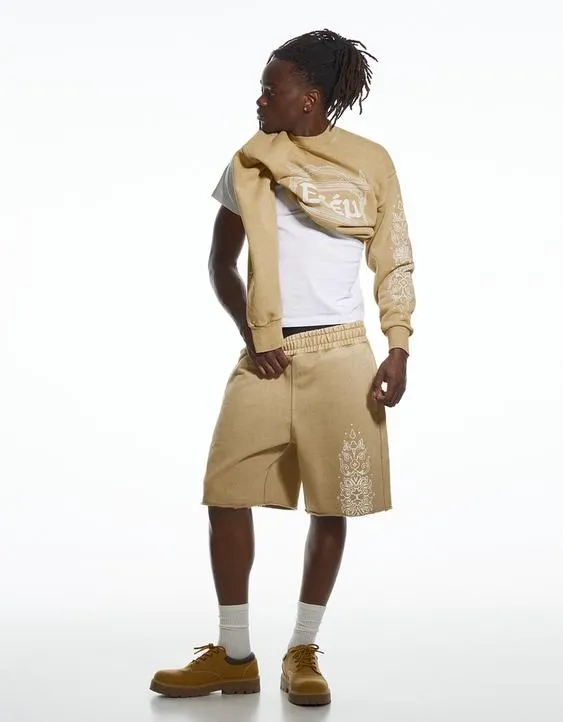 Шорты с эффектом потертости Aries x Bershka- Заказать в России