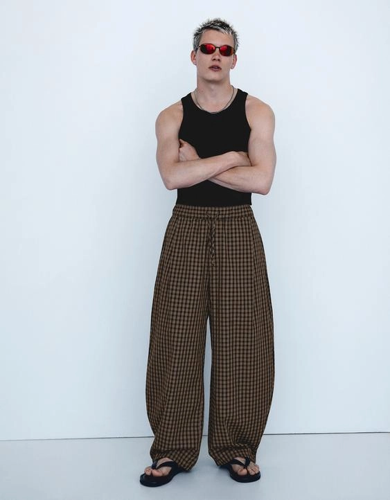 Bershka Брюки-джоггеры в клетку купить с доставкой.