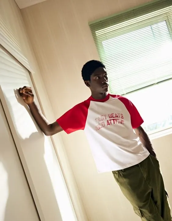 Футболка реглан с принтом