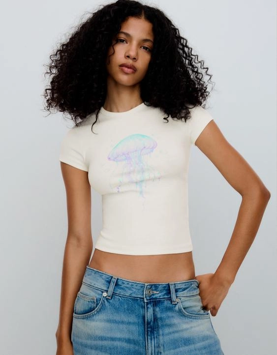 Bershka Футболка с короткими рукавами и пайетками