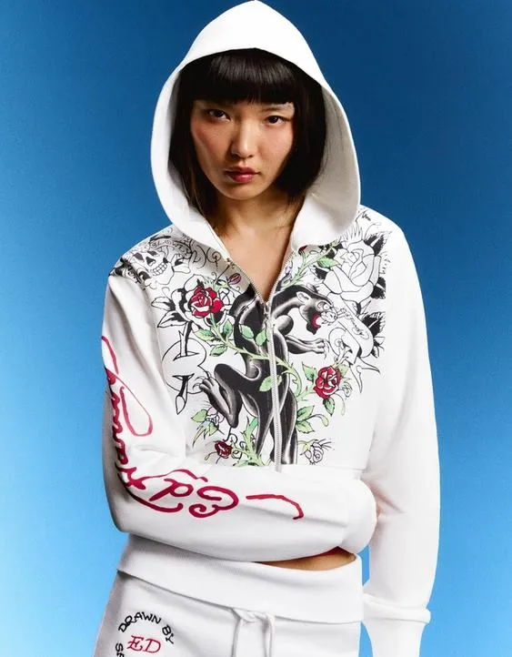 Худи с принтом Ed Hardy X Bershka- Заказать в России