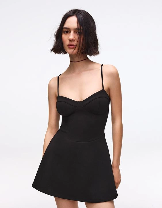 Bershka Мини-платье на бретелях с корсетом купить с доставкой.