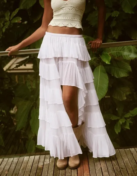 Asymmetric frilled skirt- Заказать в России