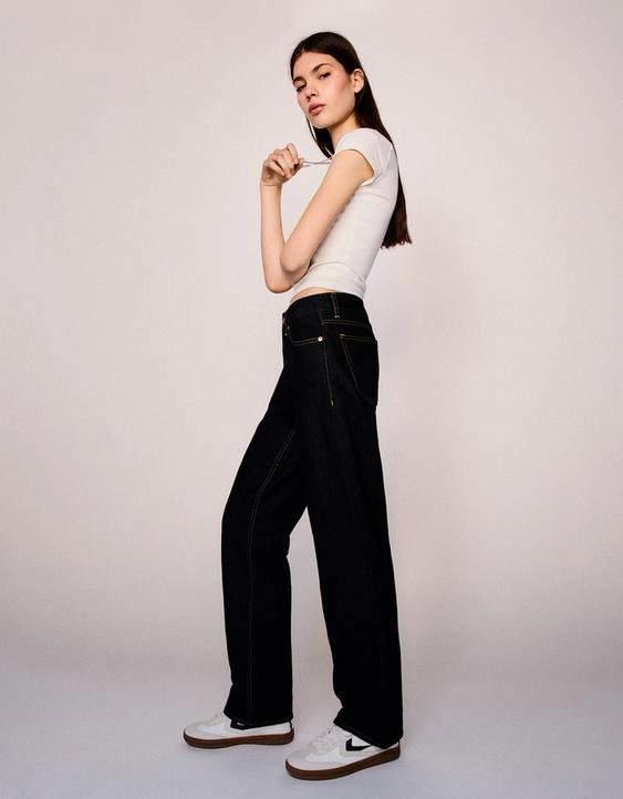 Bershka Джинсы прямого кроя с низкой посадкой купить с доставкой.