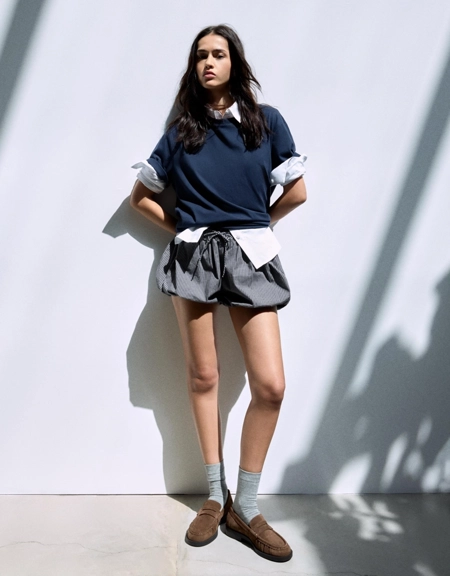 Bershka Юбка-шорты баллон из поплина купить с доставкой.
