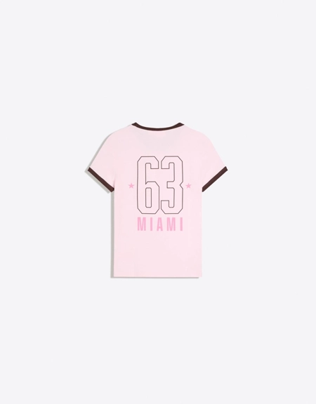 Bershka Облегающая футболка с контрастным принтом