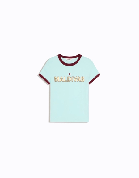 Bershka Облегающая футболка с контрастным принтом