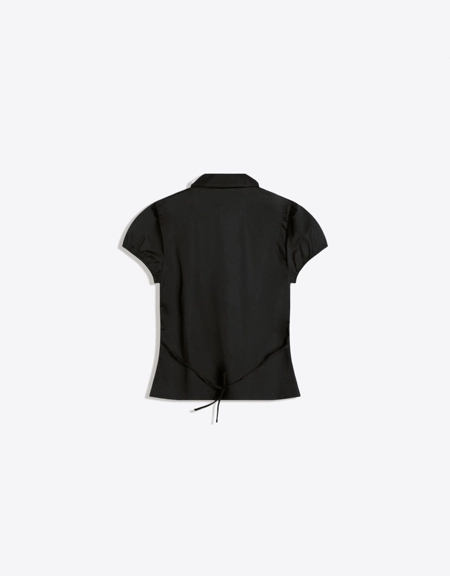 Bershka Рубашка из поплина с короткими рукавами и завязками купить с доставкой.