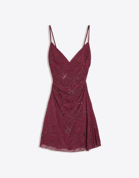 Bershka Мини-платье из сетки с блестящей отделкой купить с доставкой.