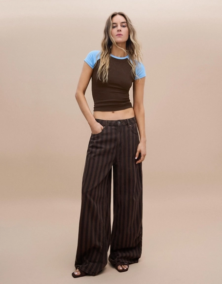 Bershka Брюки BARREL в полоску