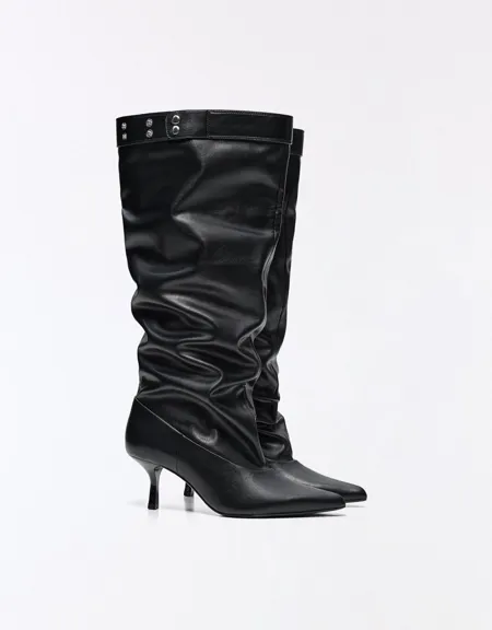 Adjustable slouchy heel boots- Заказать в России