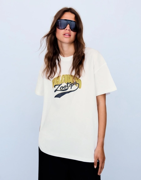 Bershka Футболка оверсайз «зверополис»