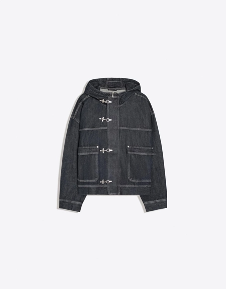 Bershka Джинсовая куртка с капюшоном и застежками-тоггл