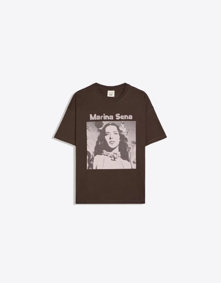 Bershka Футболка с коротким рукавом и изображением OVERSIZE MARINA SENA