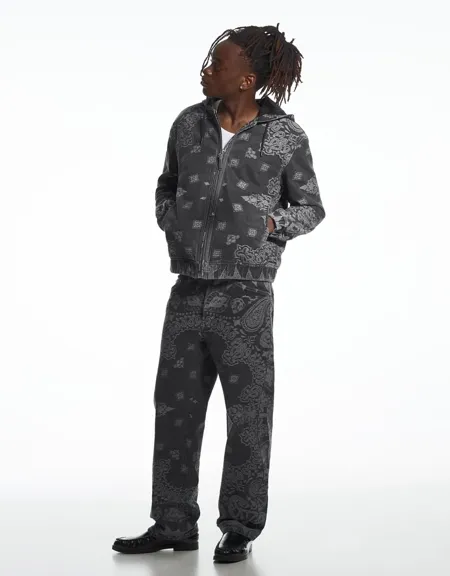 Куртка с капюшоном и принтом Aries X Bershka- Заказать в России