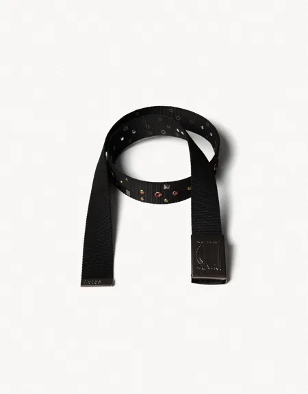 Текстильный ремень с заклепками Aries x Bershka