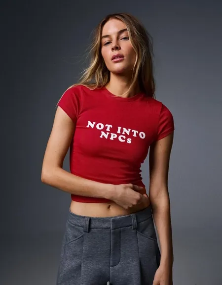 Bershka Футболка с короткими рукавами и принтом