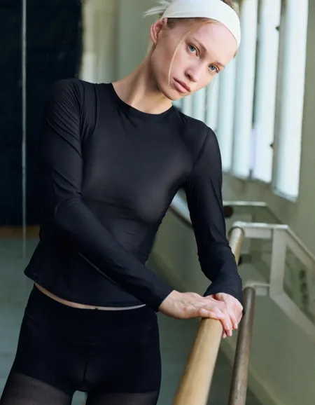 Футболка из замши с длинным рукавом из сетчатой дышащей ткани eva