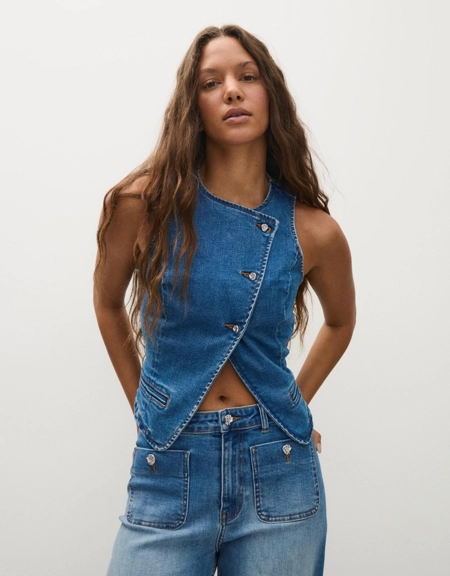 Bershka Джинсовый жилет на пуговицах купить с доставкой.